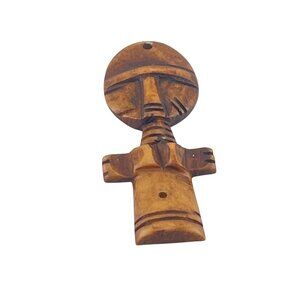 Boho Vintage Handcrafted Wooden Ankh Pendant Africian